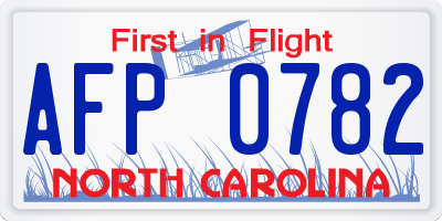 NC license plate AFP0782