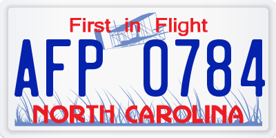 NC license plate AFP0784