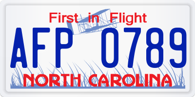 NC license plate AFP0789