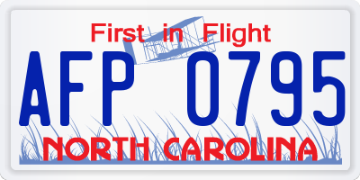NC license plate AFP0795