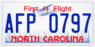 NC license plate AFP0797