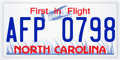 NC license plate AFP0798