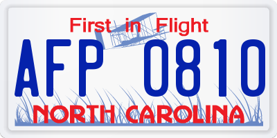 NC license plate AFP0810