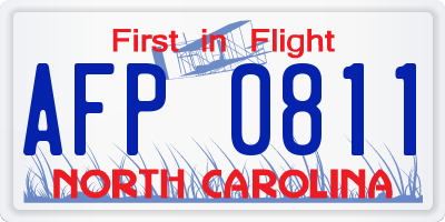 NC license plate AFP0811