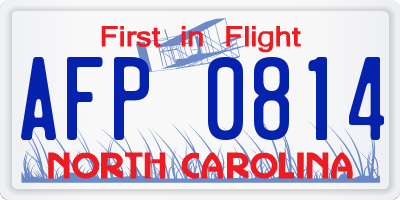 NC license plate AFP0814