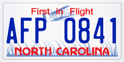 NC license plate AFP0841