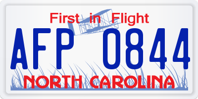 NC license plate AFP0844