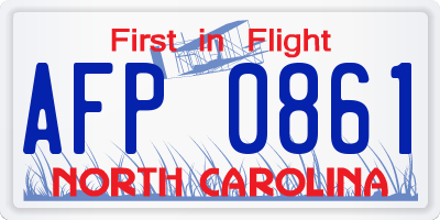 NC license plate AFP0861