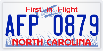 NC license plate AFP0879