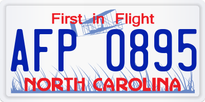 NC license plate AFP0895