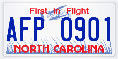 NC license plate AFP0901