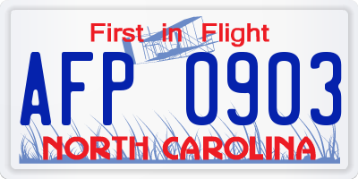 NC license plate AFP0903