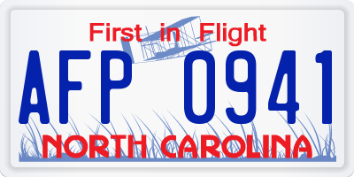 NC license plate AFP0941