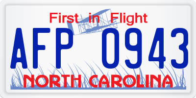 NC license plate AFP0943