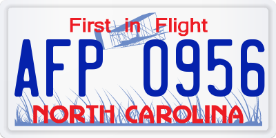 NC license plate AFP0956