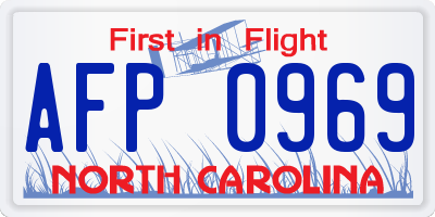 NC license plate AFP0969