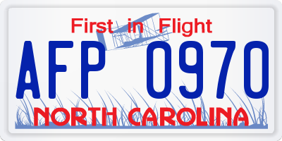 NC license plate AFP0970