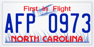 NC license plate AFP0973