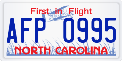 NC license plate AFP0995