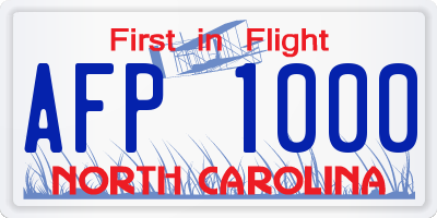 NC license plate AFP1000