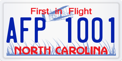 NC license plate AFP1001