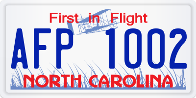 NC license plate AFP1002