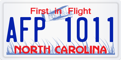 NC license plate AFP1011