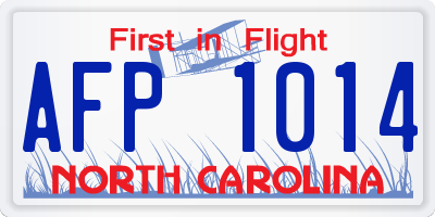 NC license plate AFP1014