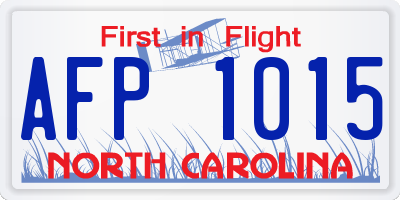 NC license plate AFP1015