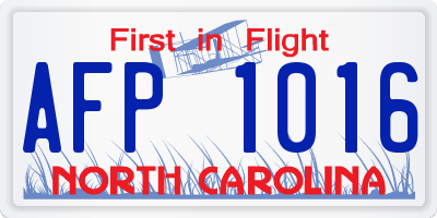 NC license plate AFP1016