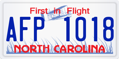 NC license plate AFP1018