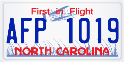 NC license plate AFP1019