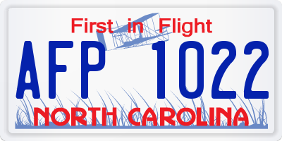 NC license plate AFP1022