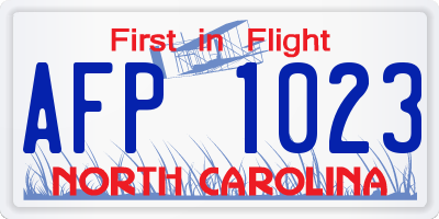 NC license plate AFP1023