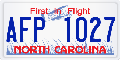 NC license plate AFP1027