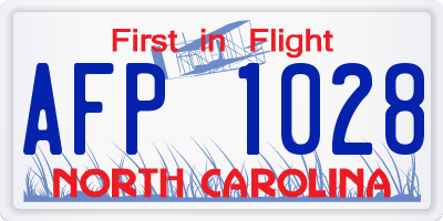 NC license plate AFP1028