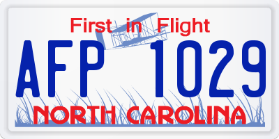 NC license plate AFP1029