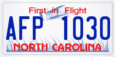 NC license plate AFP1030