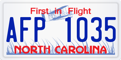 NC license plate AFP1035