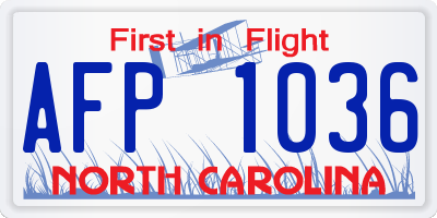 NC license plate AFP1036