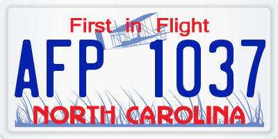 NC license plate AFP1037