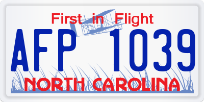 NC license plate AFP1039