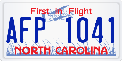 NC license plate AFP1041