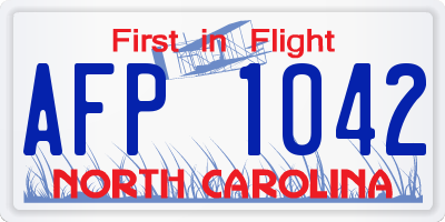 NC license plate AFP1042