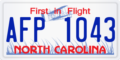 NC license plate AFP1043