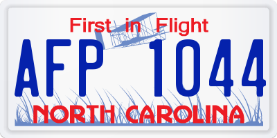 NC license plate AFP1044