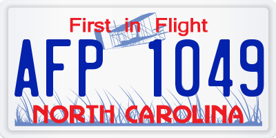 NC license plate AFP1049