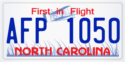 NC license plate AFP1050