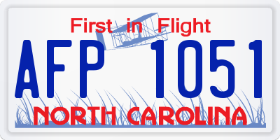NC license plate AFP1051
