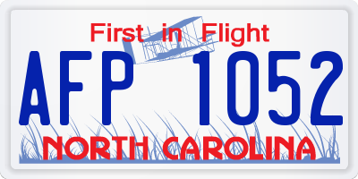 NC license plate AFP1052